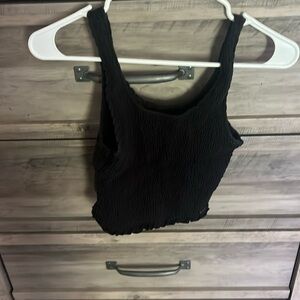 hollister small black textured tank